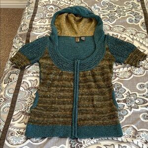 Teal and Brown Women's Sweater